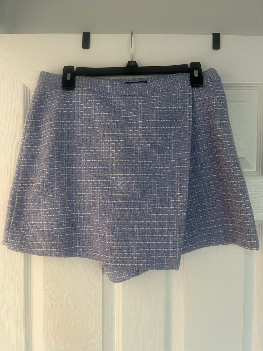 Light Blue Tweed Mini Skort